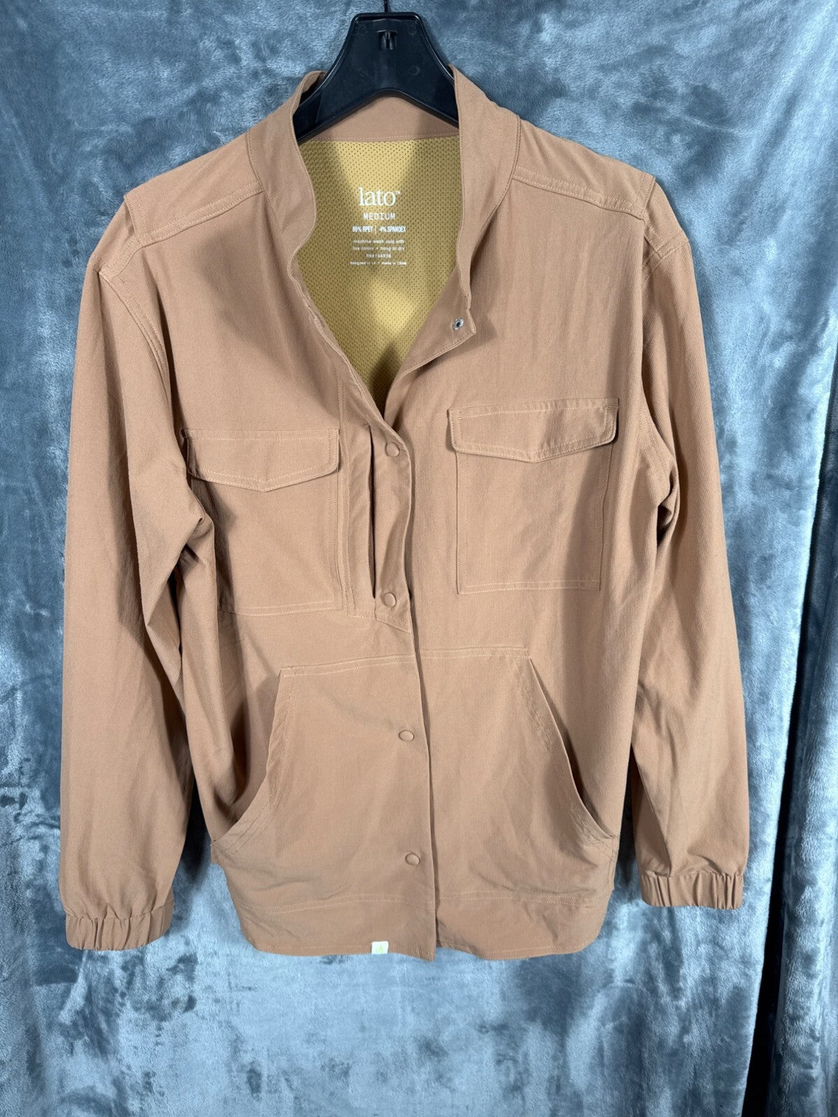 Lato Mens Brown Jacket Rpet/Spandex With Snap Closures & Elastic Cuffs