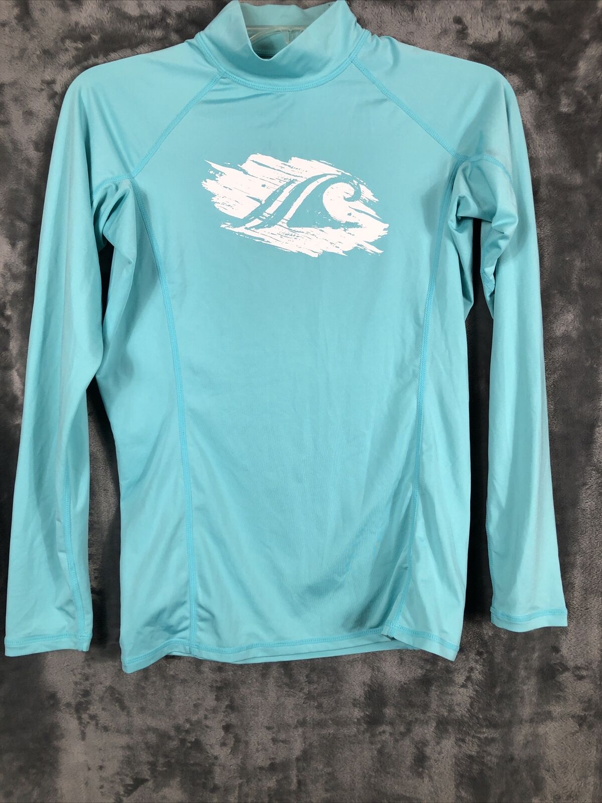 Tesla Swim Shirt Girls Size Small Teal In Color