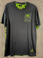 Jordan Mens Shirt Black T-Shirt With Green Graphic Design & Logo Size LGG
