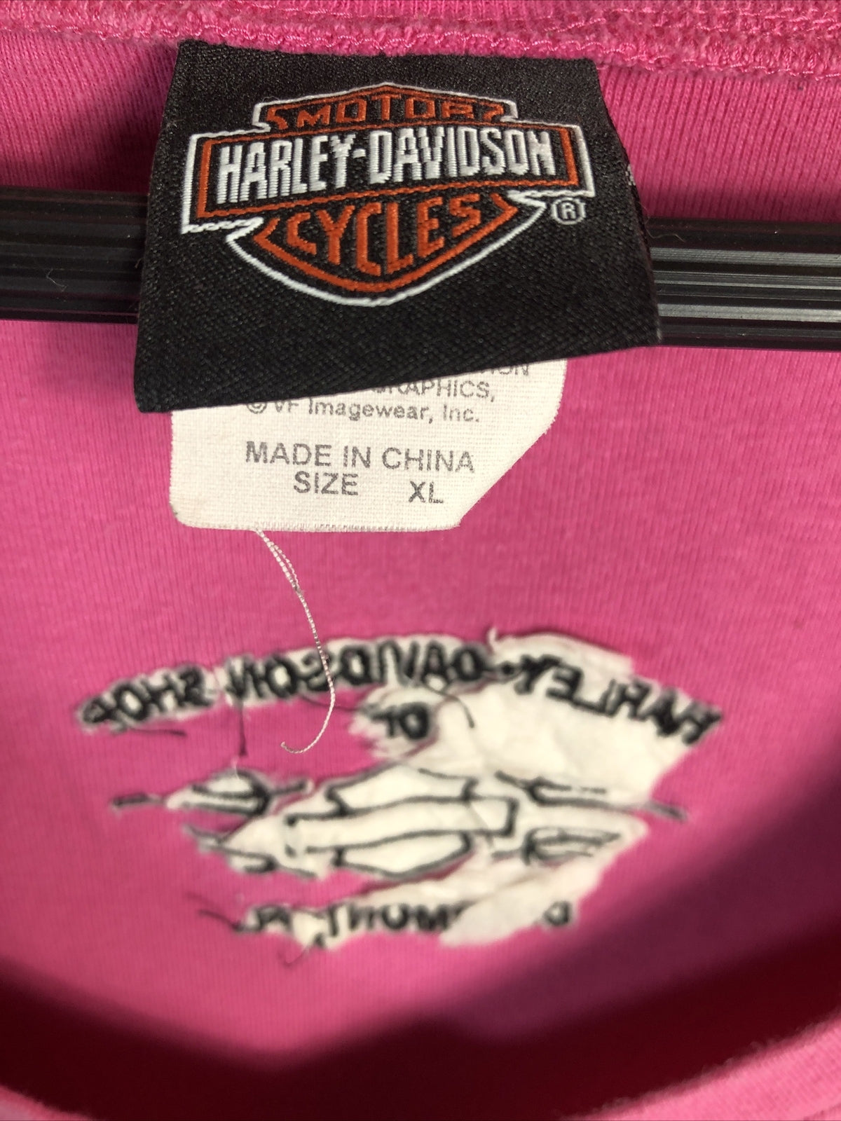 Harley Davidson Woman's T Shirt Pink  Tee Shirt X-Large Embroidered