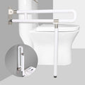 JELLYRATTBIT Handicap Grab Bar Foldable White Safety Rail With Support Leg
