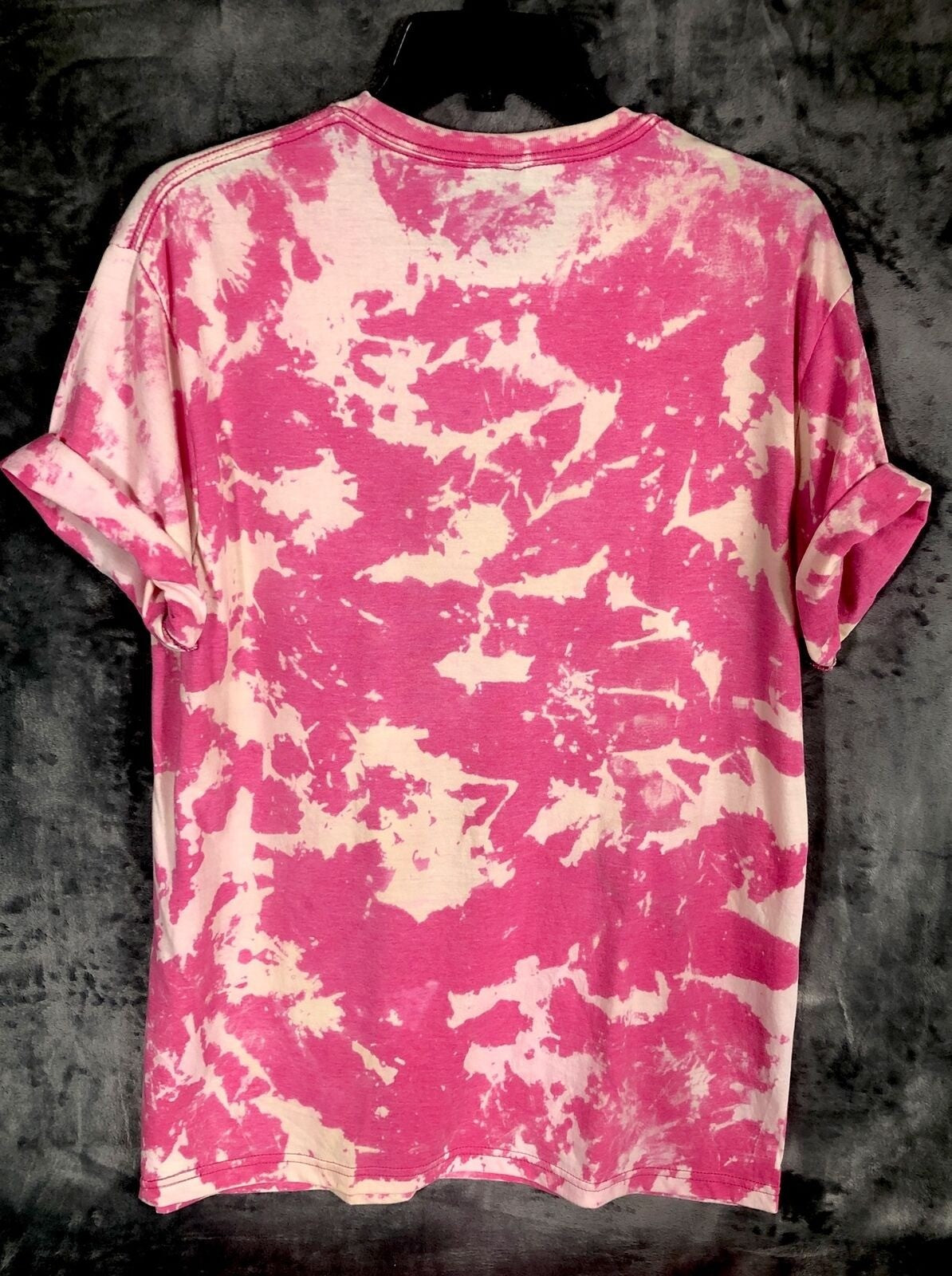 First We Drink Coffee Women’s T-Shirt Tie Dye Adult Size Large Pink