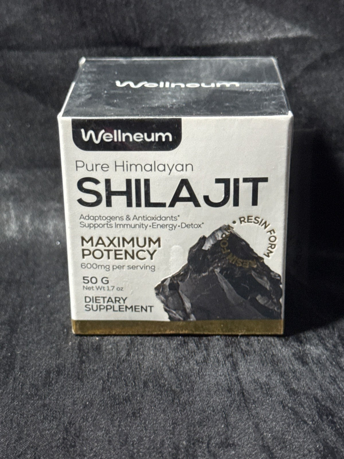 Wellneum Pure Himalayan Shilajit Resin Dietary Supplement 600mg Max Potency 83 S