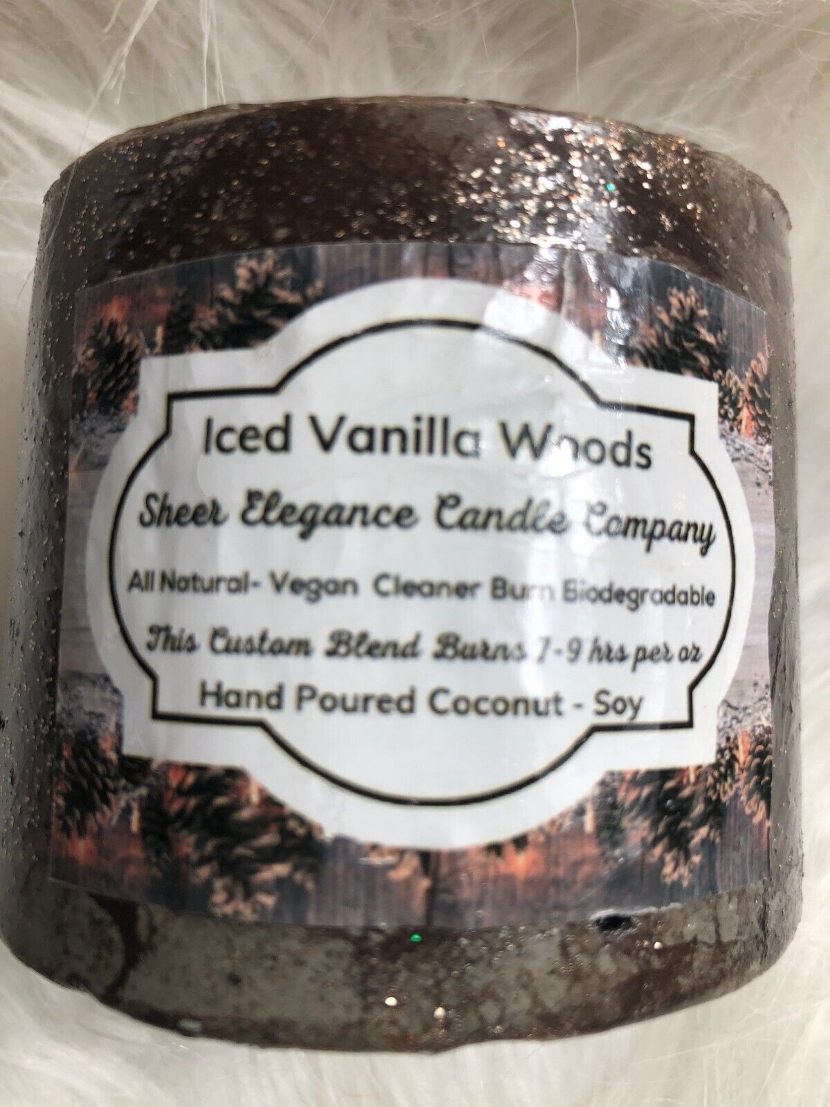 Iced Vanilla Woods Candle All Natural Vegan Biodegradable Hand Poured Coconut So