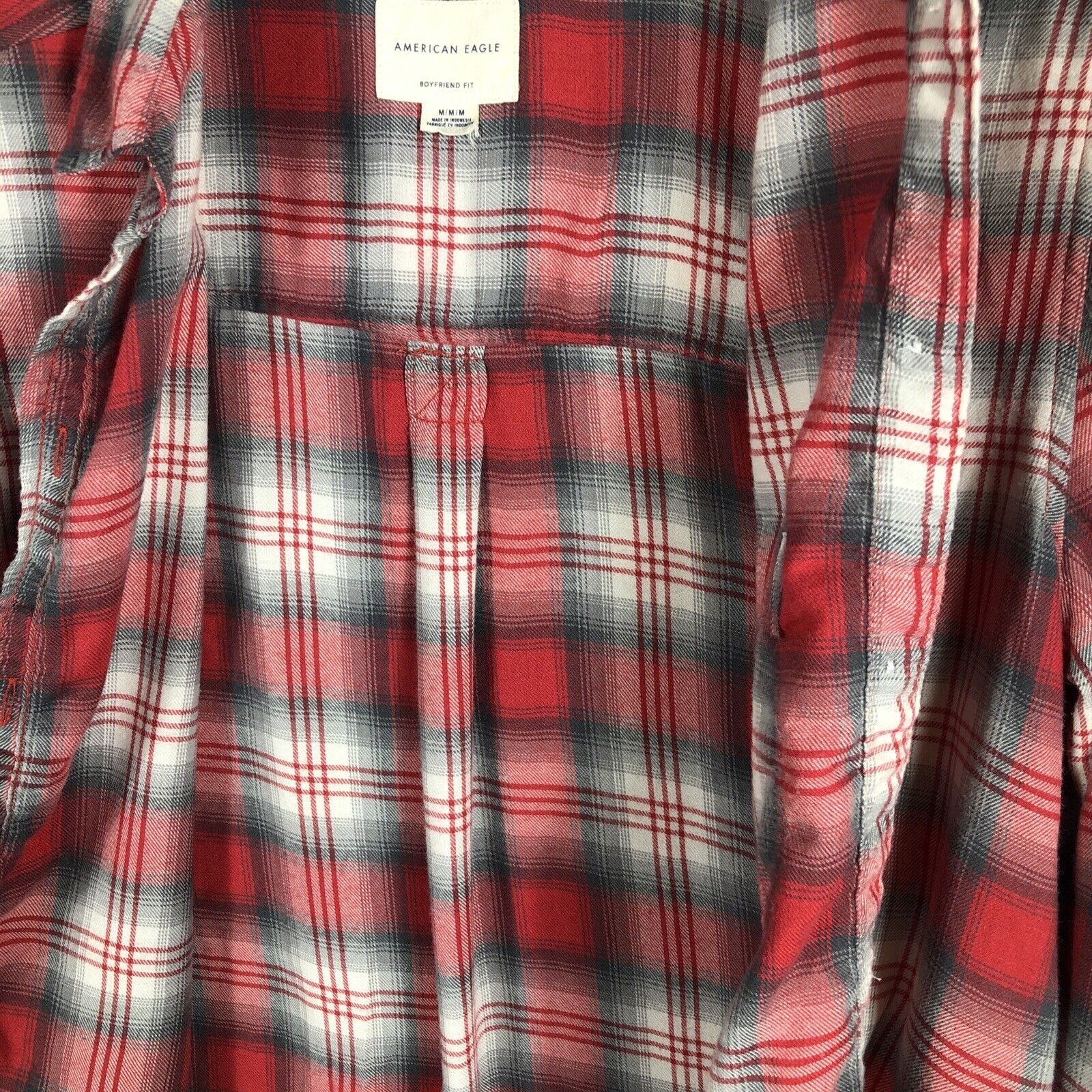 American Eagle Shirt Womens Plaid Long Sleeve Amazingly Soft Button Up Size M
