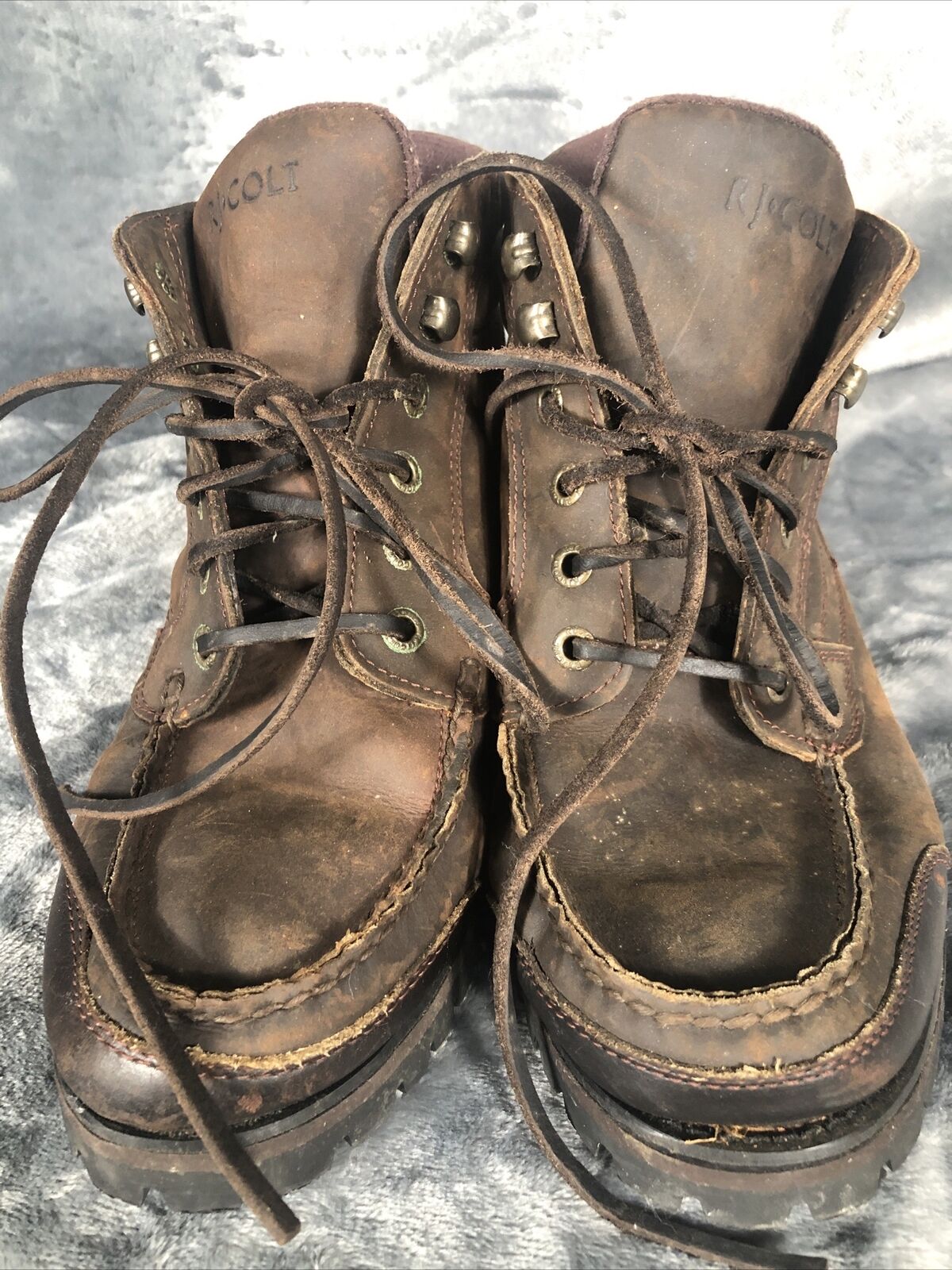 VINTAGE RJ Colt Men's 90s Nomad Boot Casual Lace Brown Leather Cheyenne
