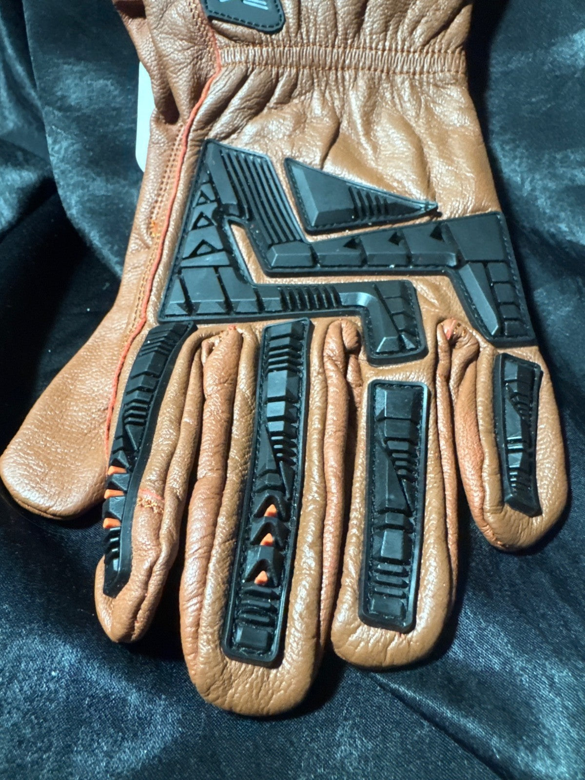 Holmes Workwear L Impact-Rezis Leather Gloves With Rubber Impact Reducer & Keyst