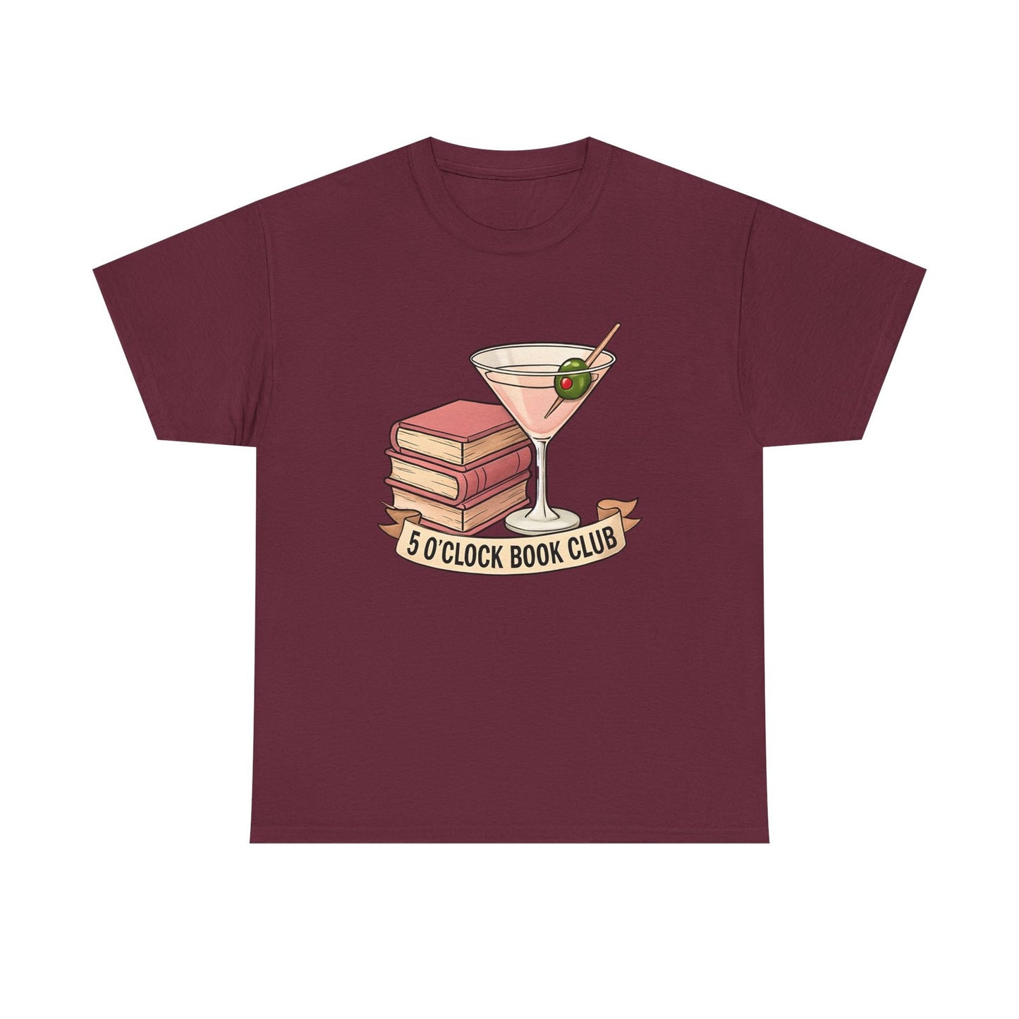 Womans T Shirt 5 O'Clock Book Club Shirt Funny Reading & Wine Book Lover Gift