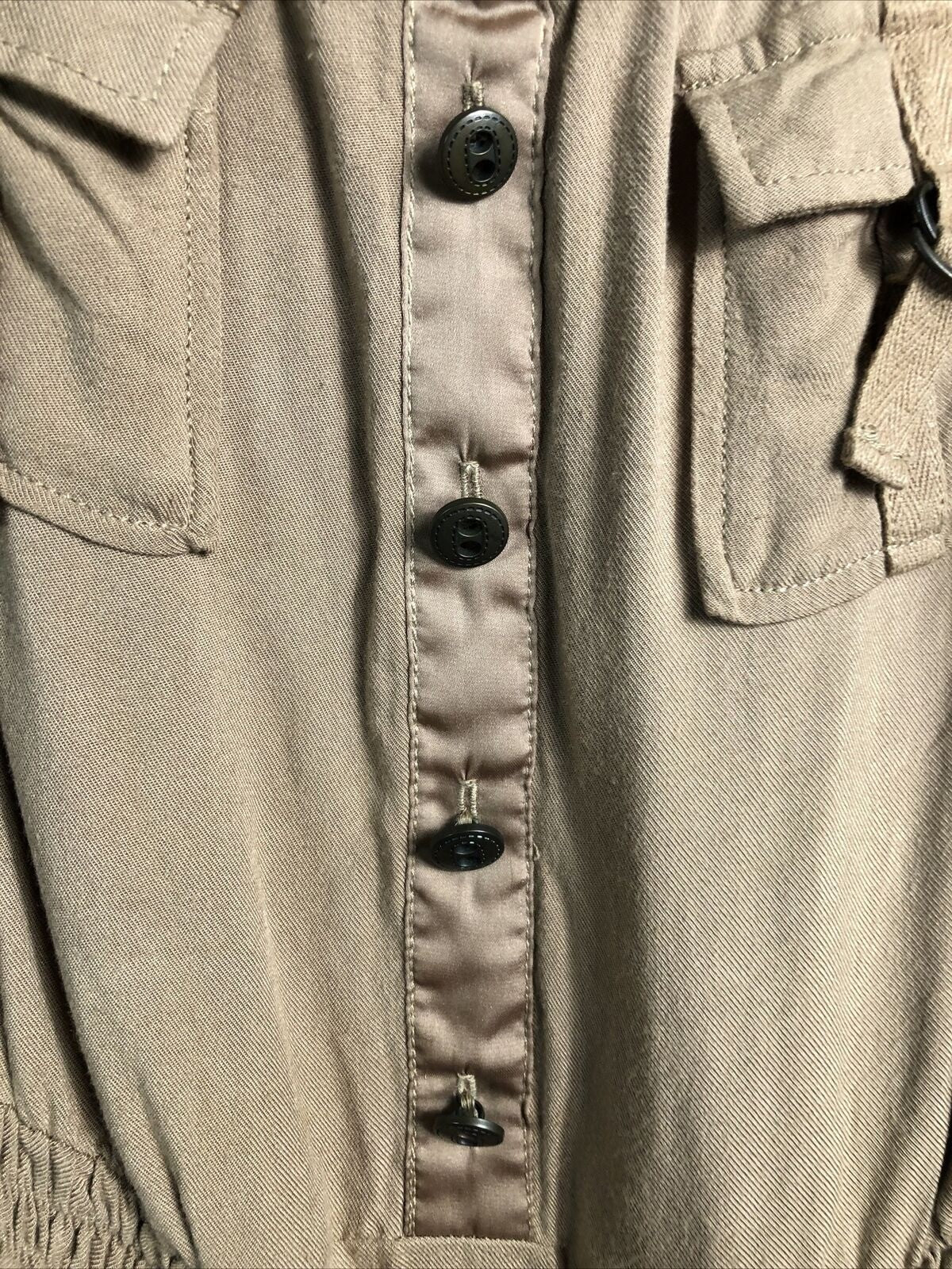 Candies Sleeveless Jumpsuit Buckles pockets Utility cargo Brown Women’s Size M