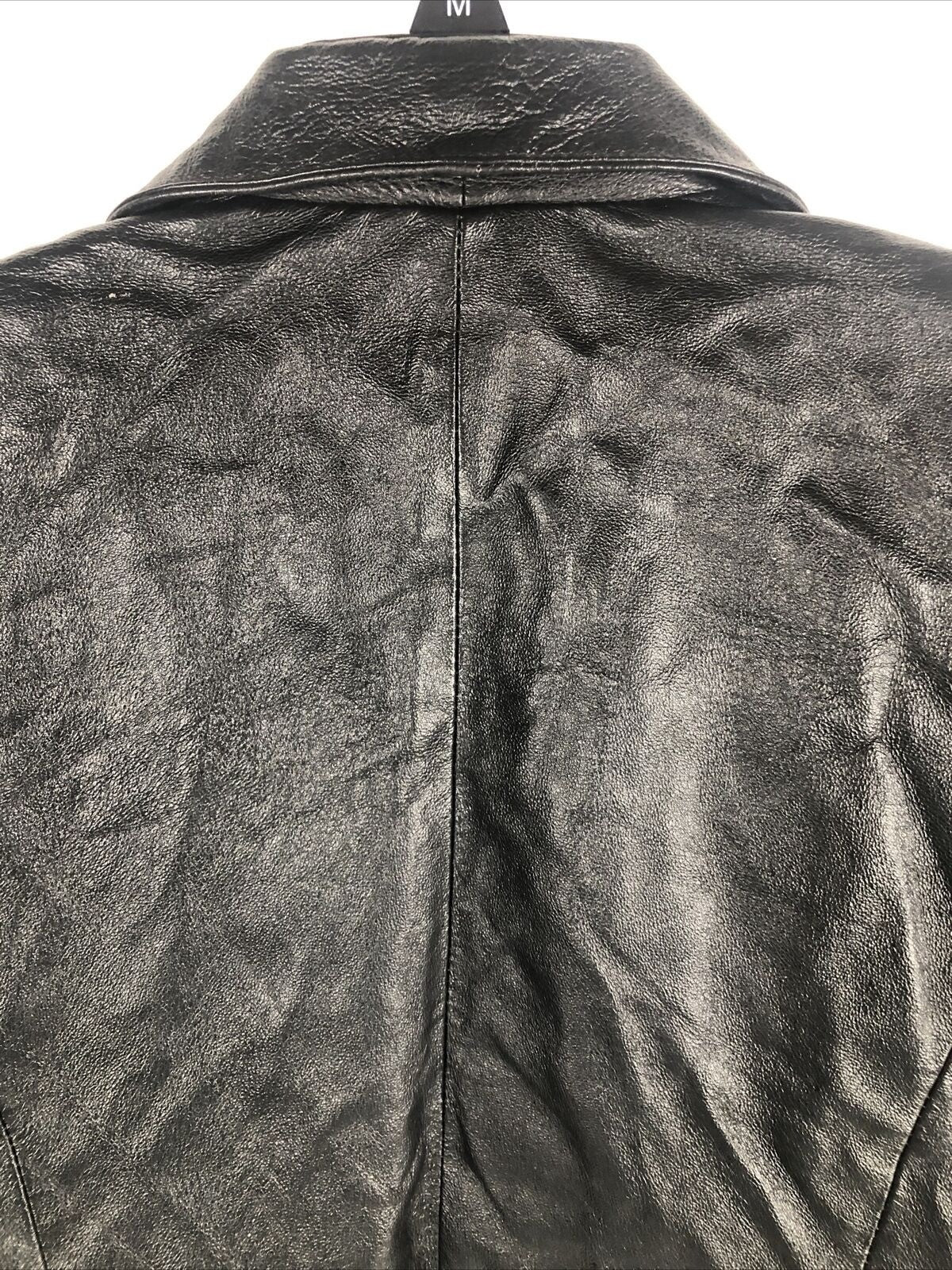 Vintage Clio Petites Black Leather Jacket Size 4 Women’s 100% Leather Moto Style