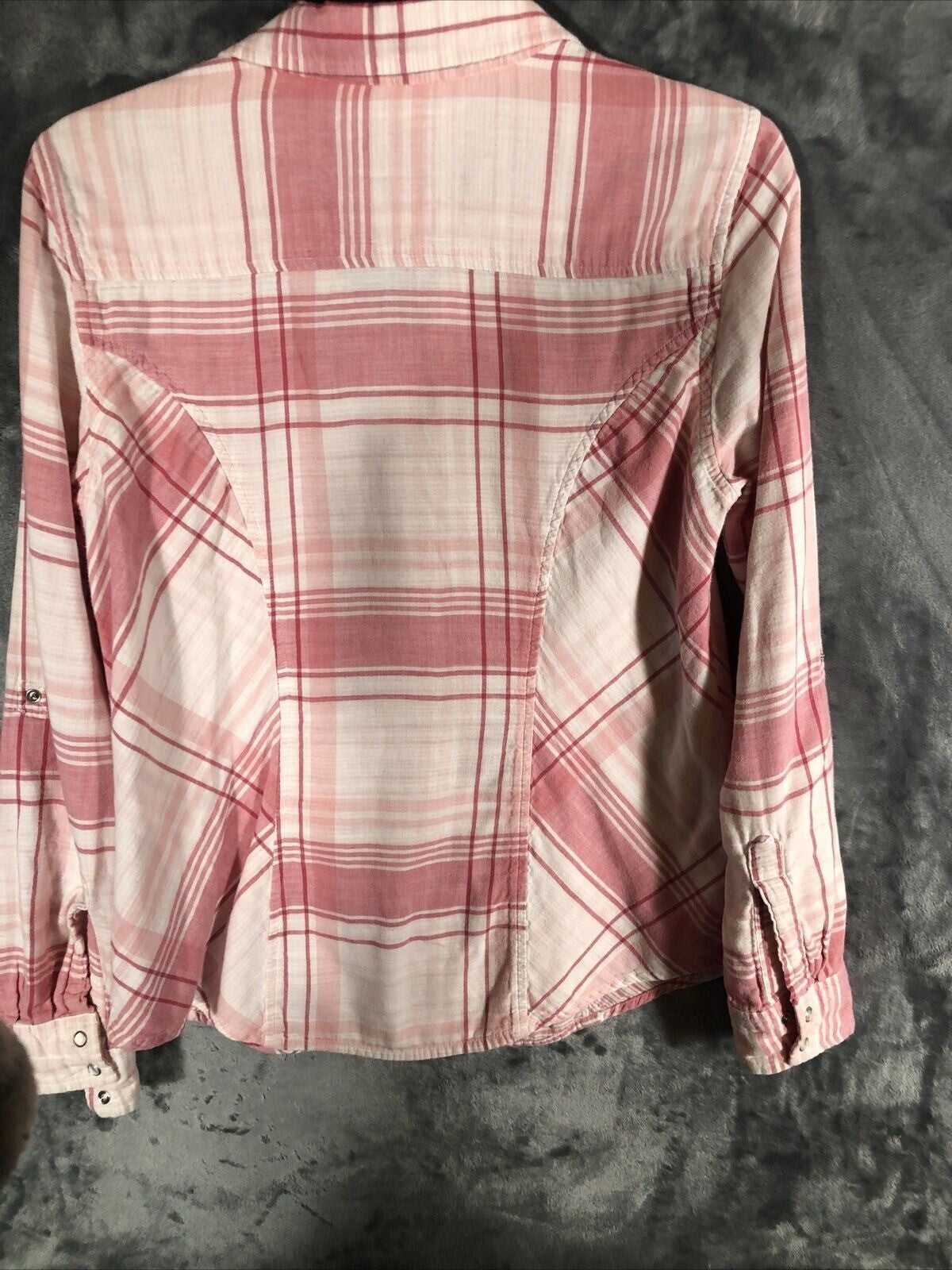 Style & Co Womens Pink Plaid Button-Up Shirt M