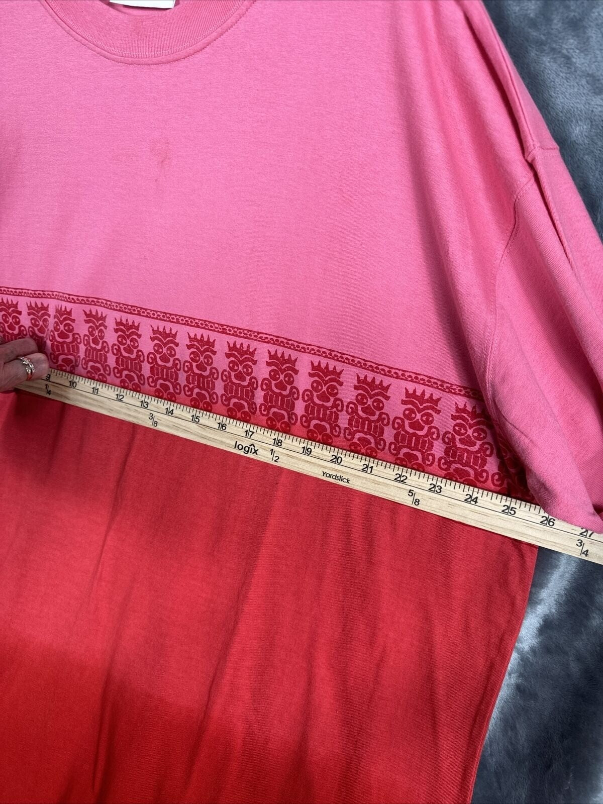 Spike Sports XL Pink & Red Ombré T-Shirt With Tribal Print Design Unisex