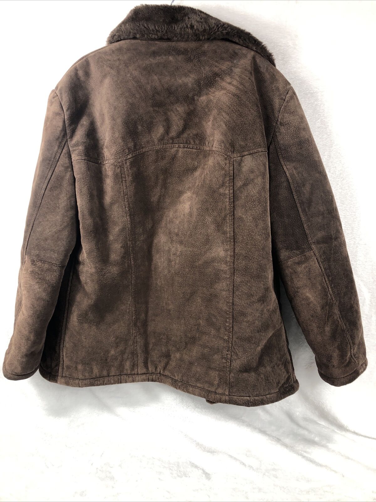 Guess Coat Woman’s Brown Suede Long Sleeve Casual Overcoat Size Adult Large