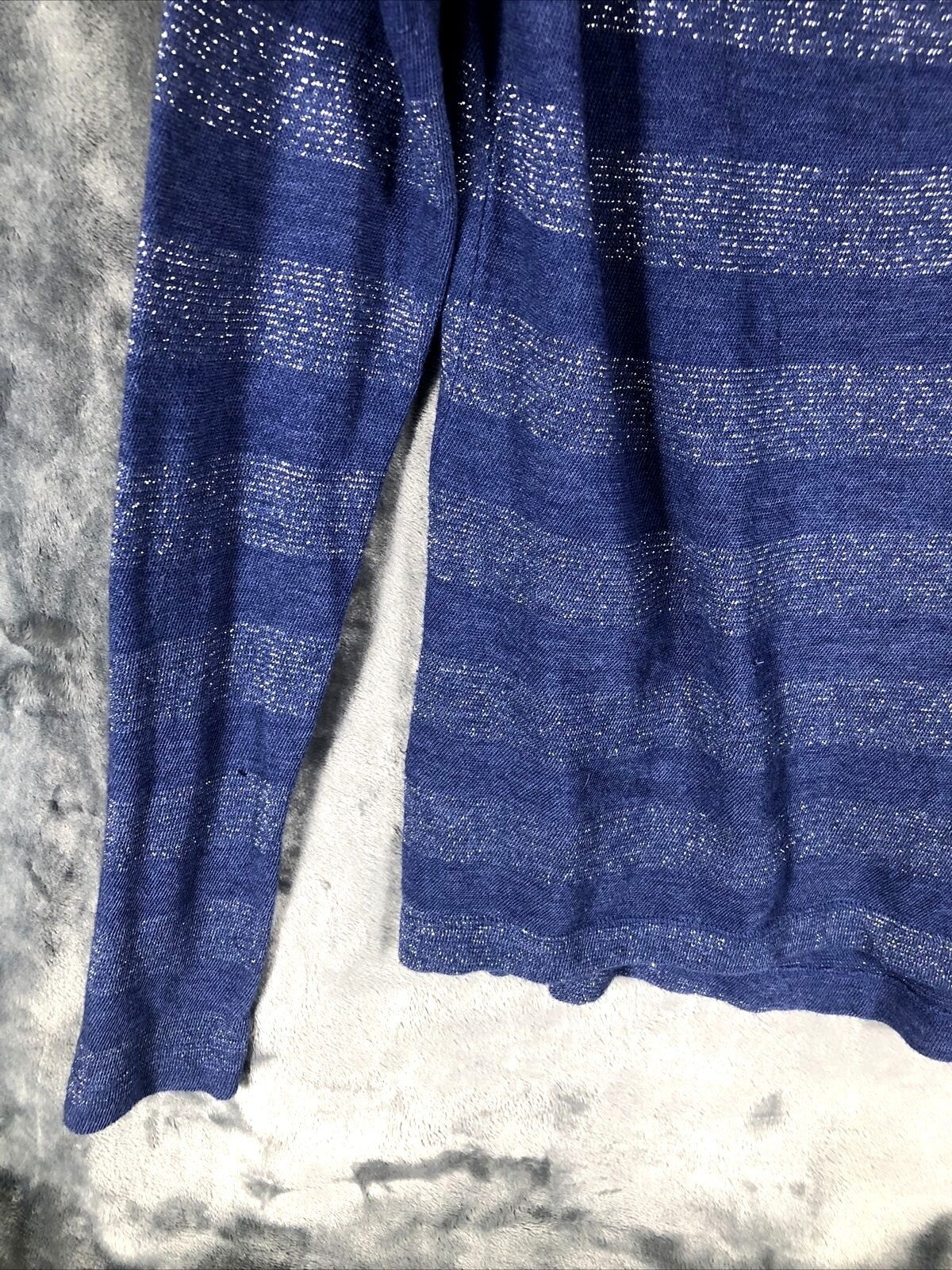 Mossimo Supply Co Long Sleeve Blue Striped Womens Shirt M/M Rayon Blend