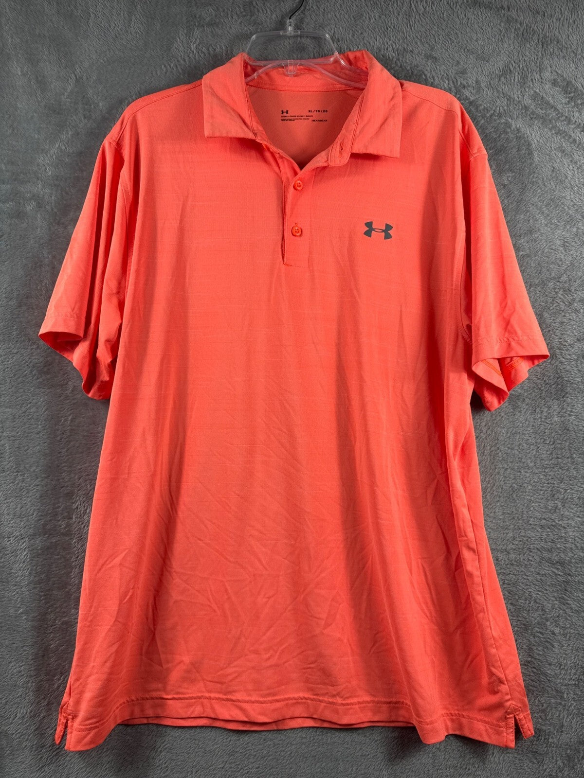 Under Armour HeatGear Loose Fit Mens Polo Shirt XL Orange Lightweight