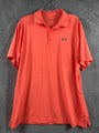 Under Armour HeatGear Loose Fit Mens Polo Shirt XL Orange Lightweight