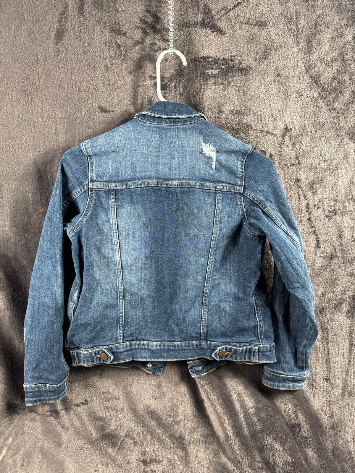 Wonder Nation Kids Denim Jacket L/G 10-12 Distressed Look Blue
