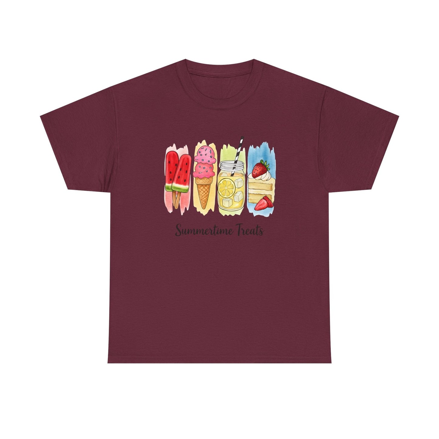 Womens Summertime Treats T Shirt Cute Summer Ice Cream & Popsicle Shirt