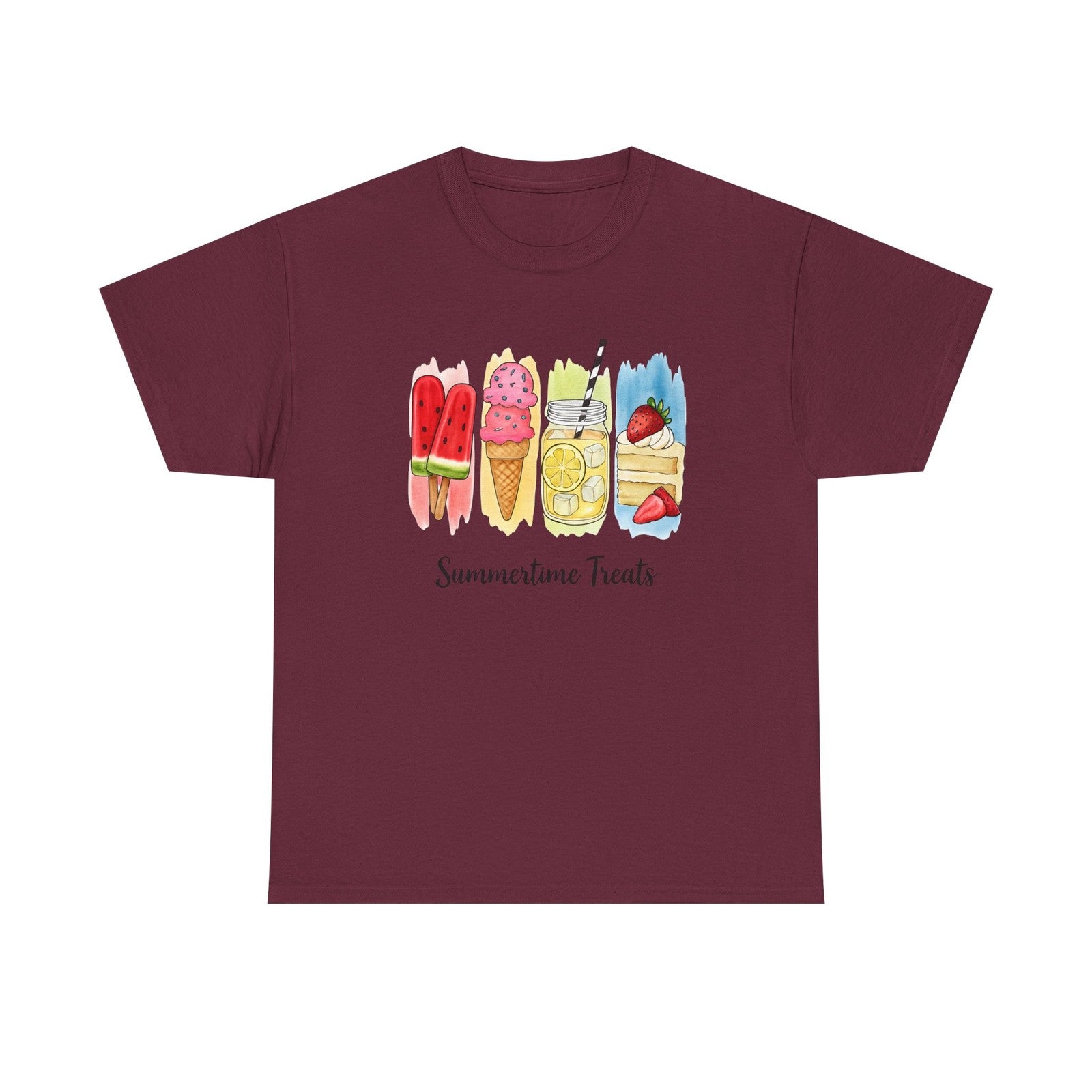 Womens Summertime Treats T Shirt Cute Summer Ice Cream & Popsicle Shirt