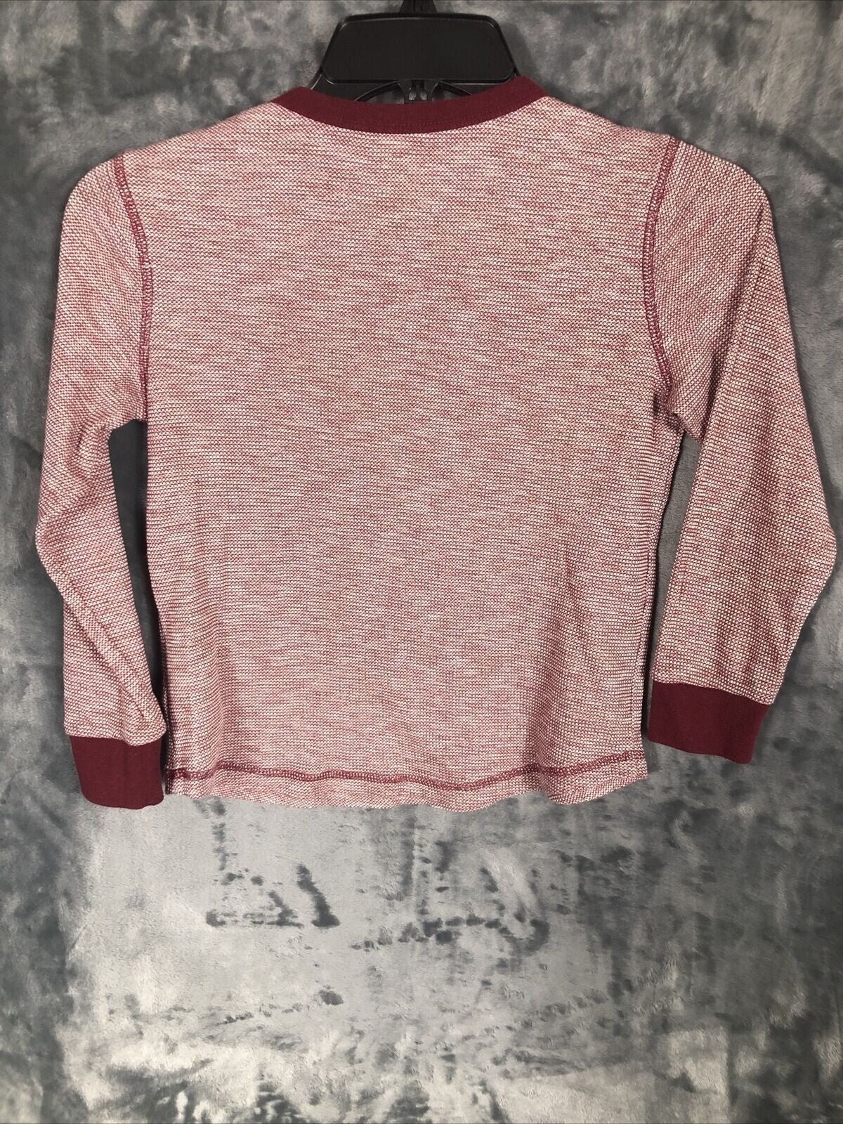 Old Navy Boys Long Sleeve Thermal Shirt Size S 6-7 Red & White Cotton Blend Casu