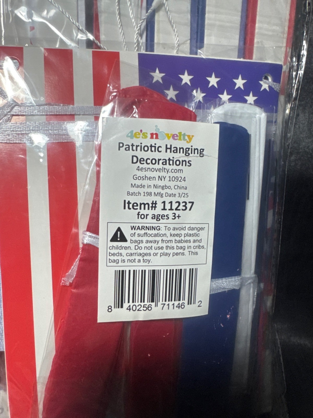 Patriotic Hanging Paper Fans Decoration Set - Red White & Blue - 2 Pcs 16" 2 Pcs