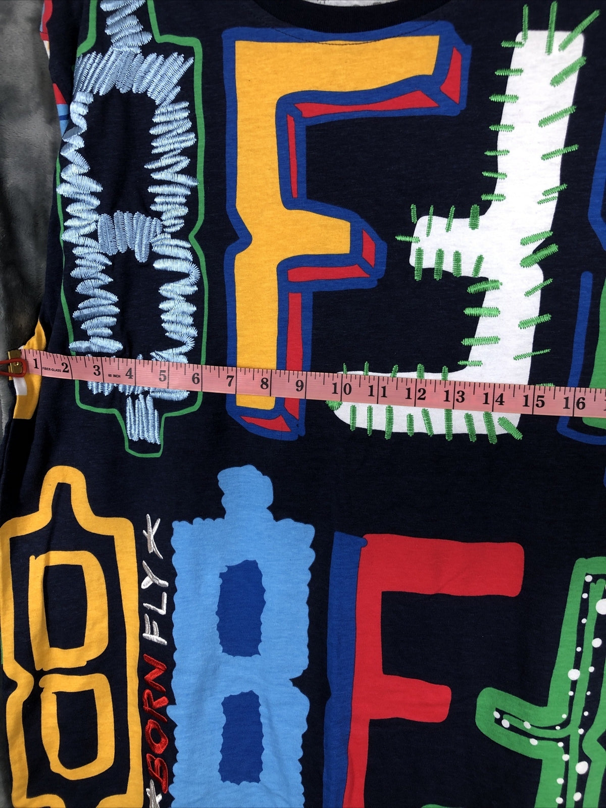 Born Fly Shirt Mens Size X-Large Tee Stitch Details