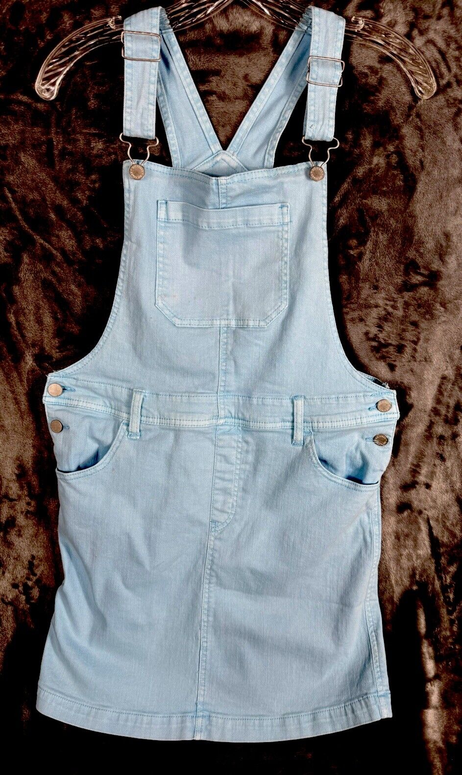 Art Class Women’s Denim Overalls 2X Large Size 18 Stretch Pastal Blue