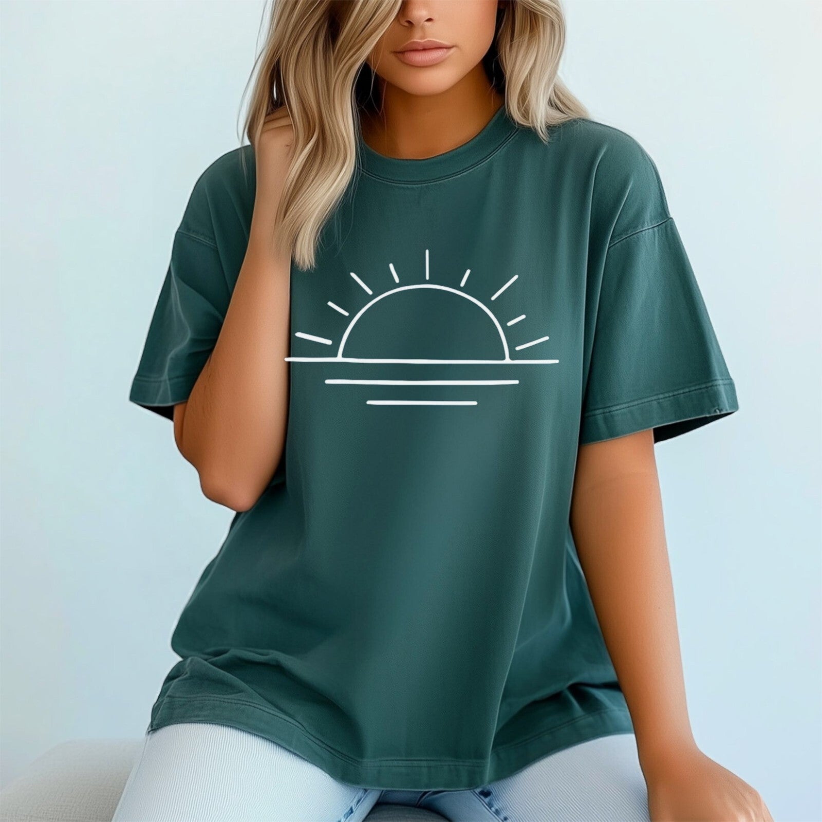 Comfort Colors Womans Sun T-shirt Summer Shirt Beach Top Summer Positive Vibes
