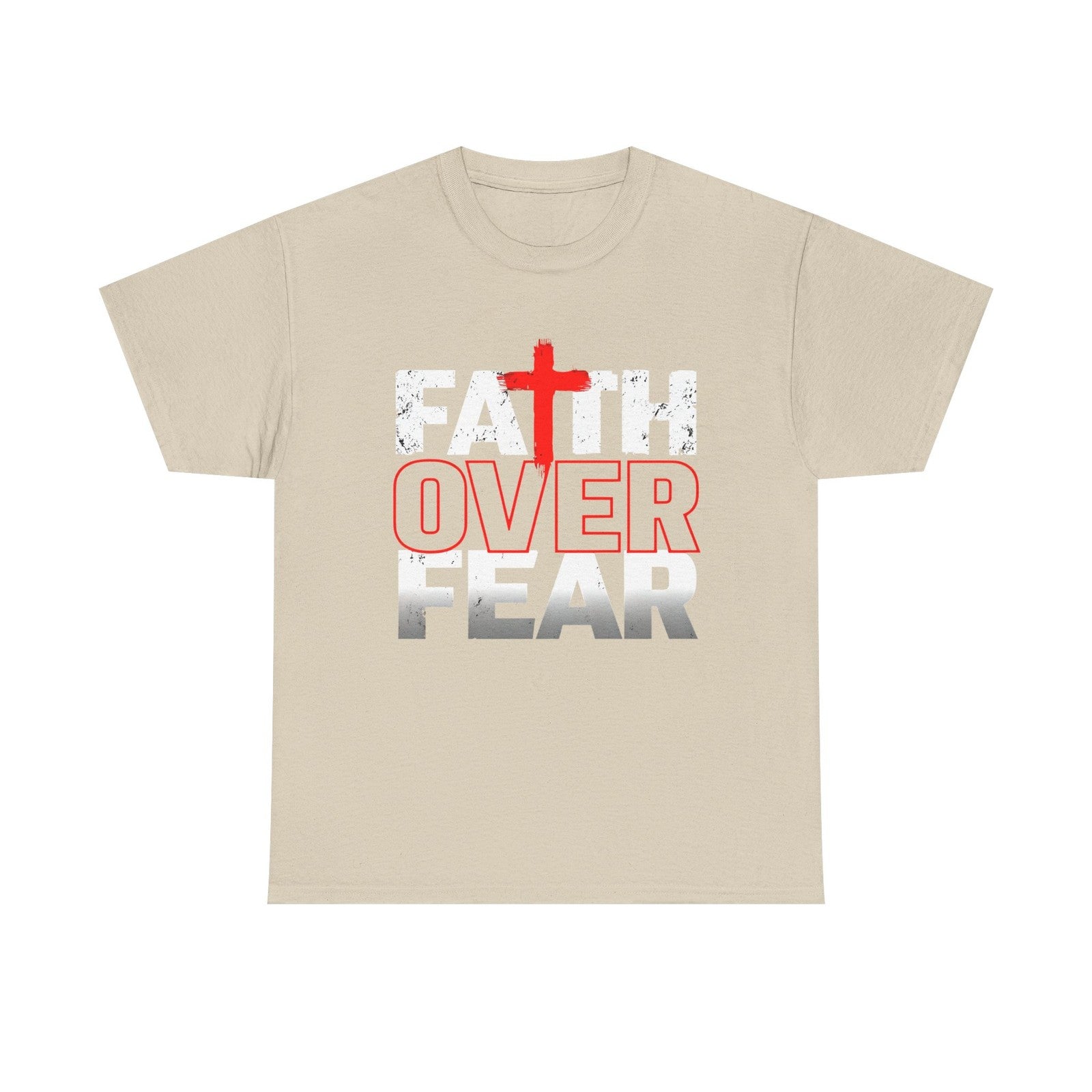 Womans T Shirt Faith Over Fear Christian Shirt, Jesus Bible Verse Religious Top