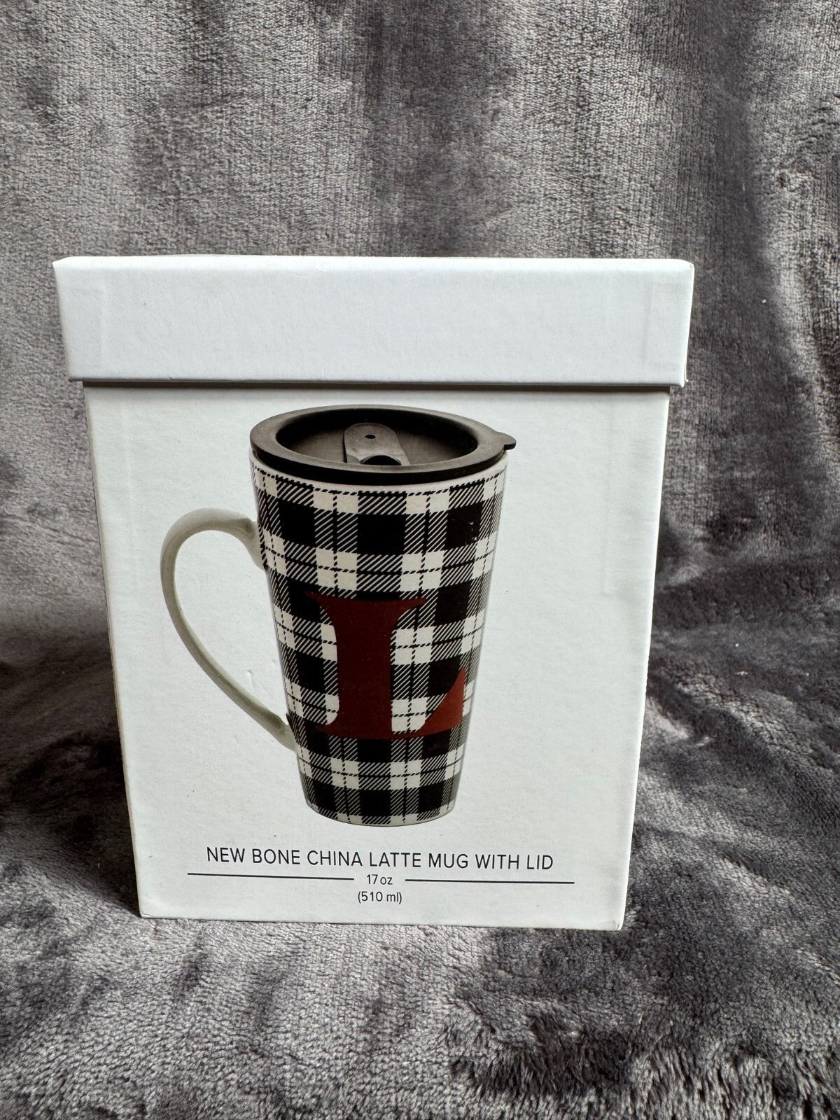 Plaid Latte Mug With Lid By Joyland - Dishwasher & Microwave Safe - 16 Oz Capaci