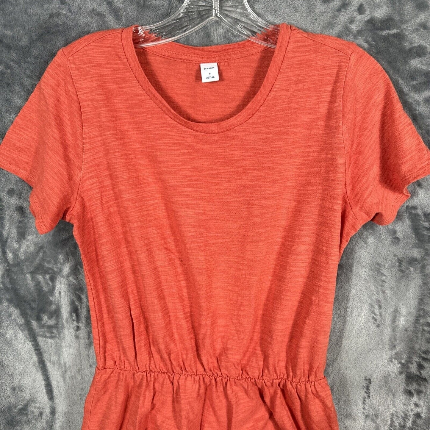 Old Navy Womens Small Coral Short Sleeve Elastic Waist Dress