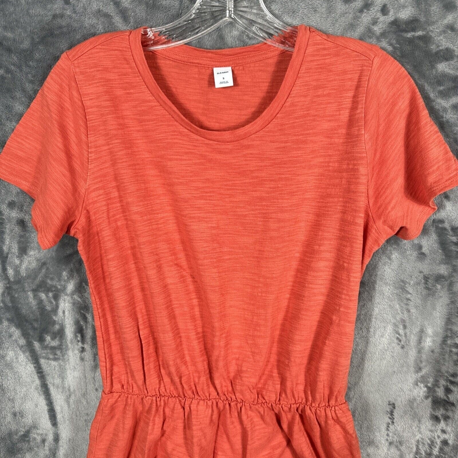Old Navy Womens Small Coral Short Sleeve Elastic Waist Dress