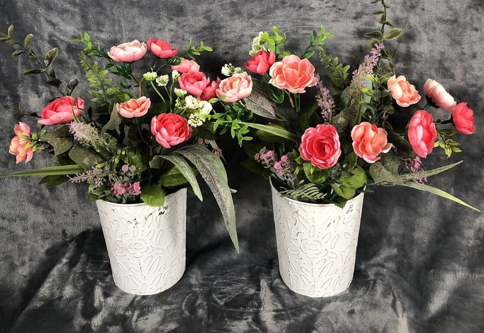 Artificial Hanging Flower Arrangements Handmade Floral Decor Two Piece Set