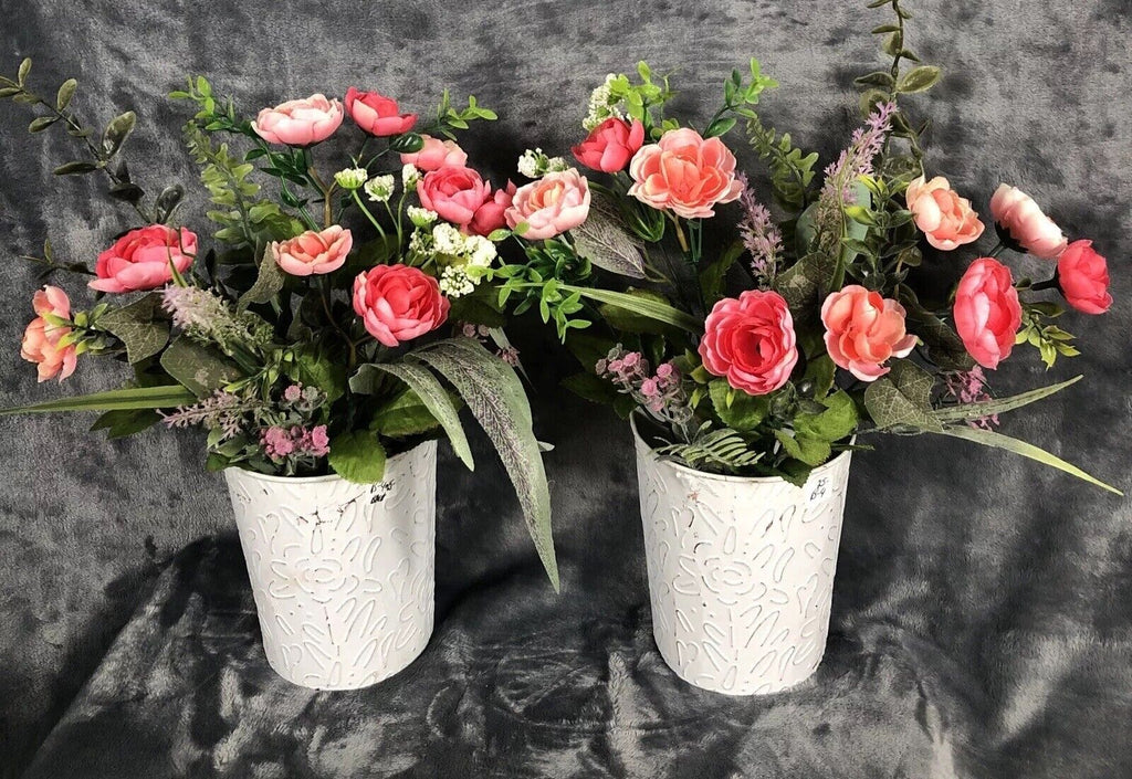 Artificial Hanging Flower Arrangements Handmade Floral Decor Two Piece Set