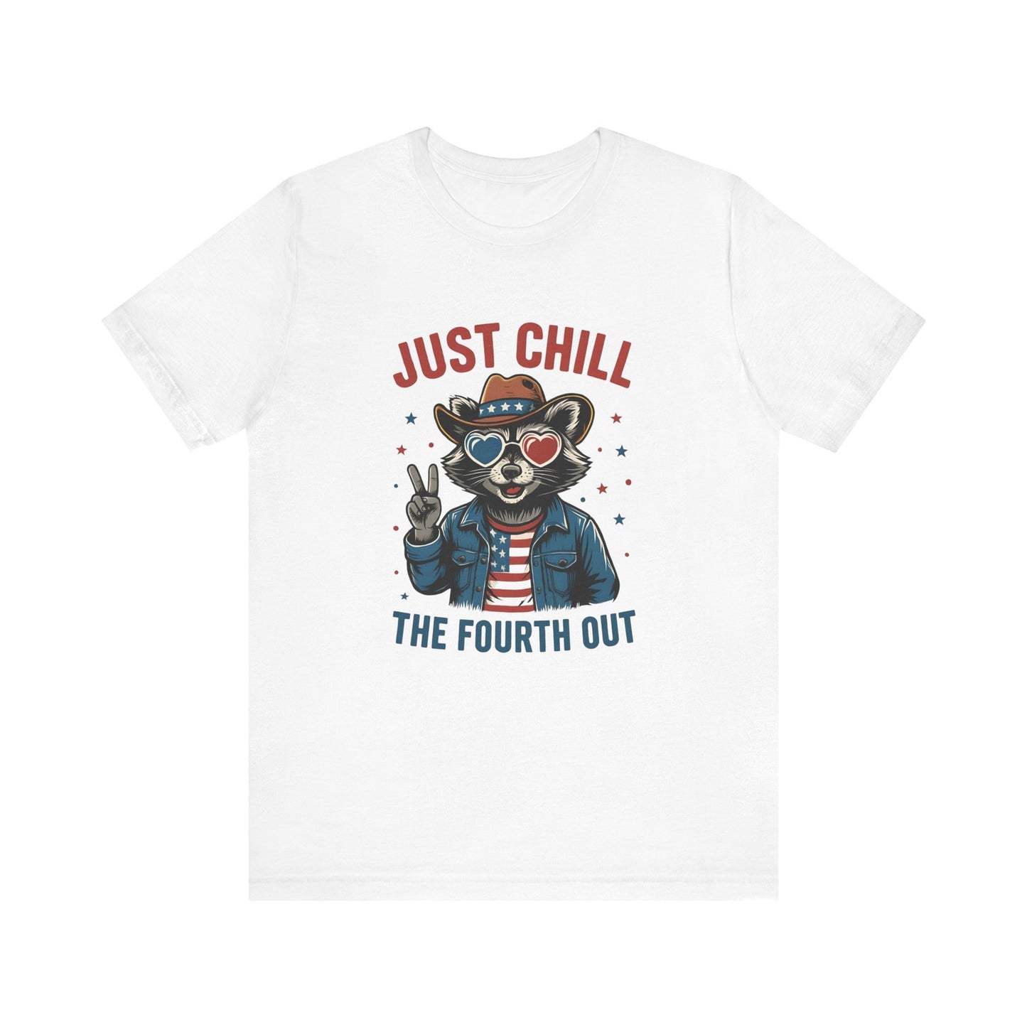 Womans Shirt Just Chill The Fourth Out Funny 4th of July Raccoon Top 4th of July