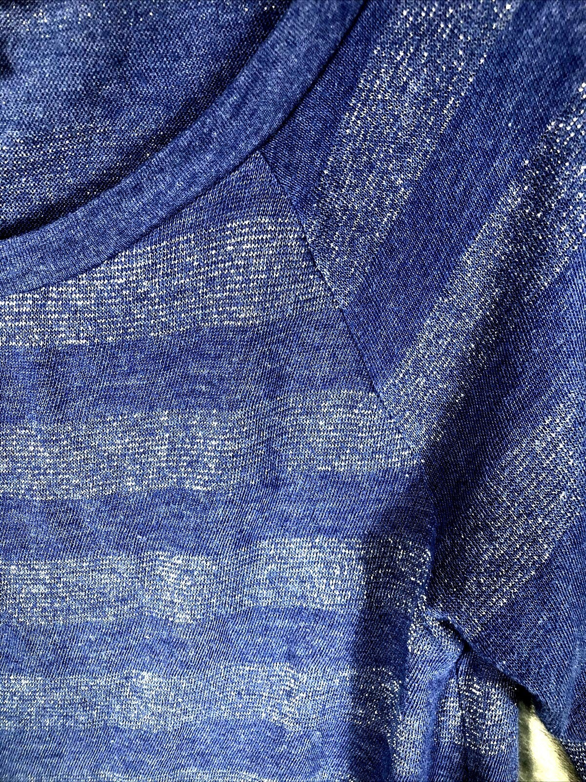 Mossimo Supply Co Long Sleeve Blue Striped Womens Shirt M/M Rayon Blend
