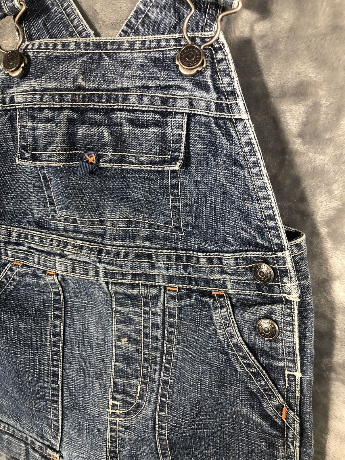 Janie & Jack Blue Denim Overalls With Adjustable Straps & Front Pockets