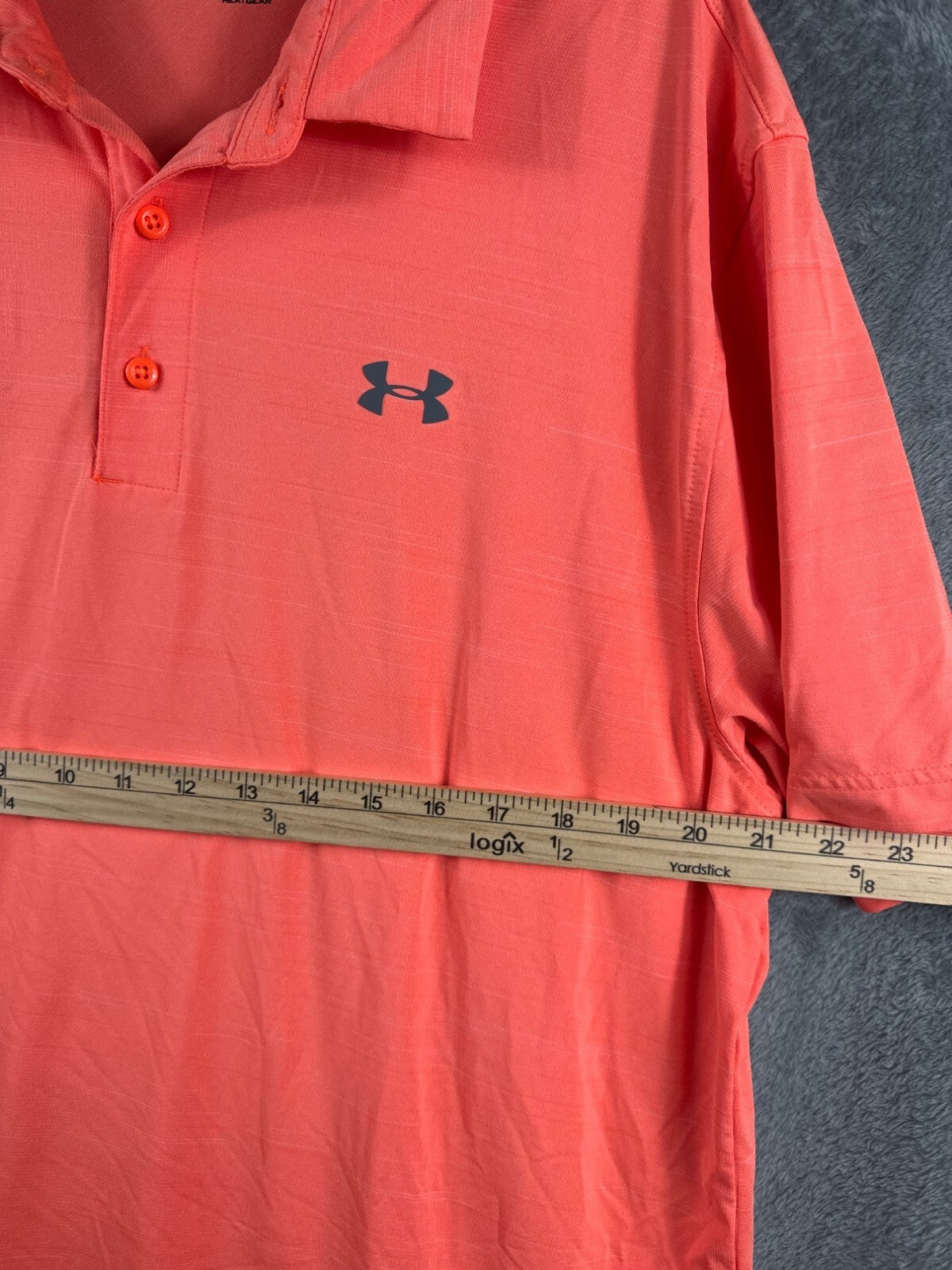 Under Armour HeatGear Loose Fit Mens Polo Shirt XL Orange Lightweight