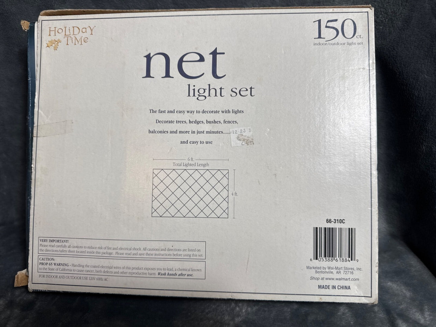 Holiday Time 150 Ct. Indoor/Outdoor Net Light Set Clear Christmas Lights 6 Ft. X