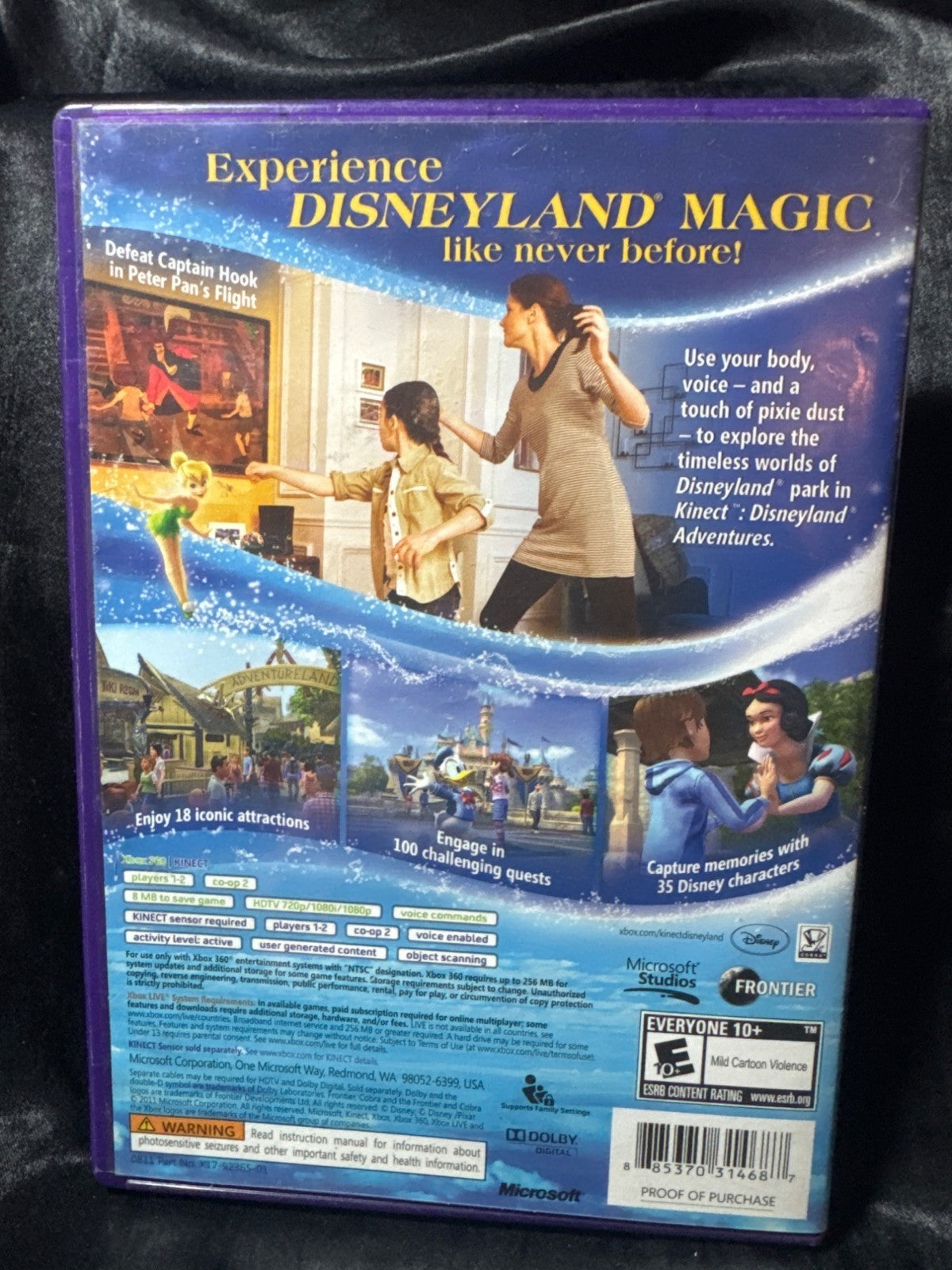 Kinect Disneyland Adventures Xbox 360 Video Game Complete In Case