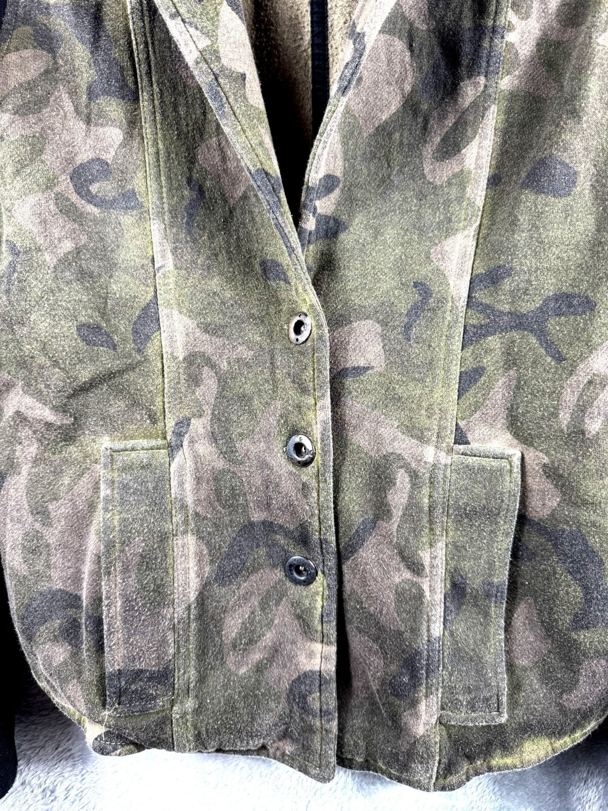 Hurley Womens Camo Blazer Jacket With Striped Lining Size S