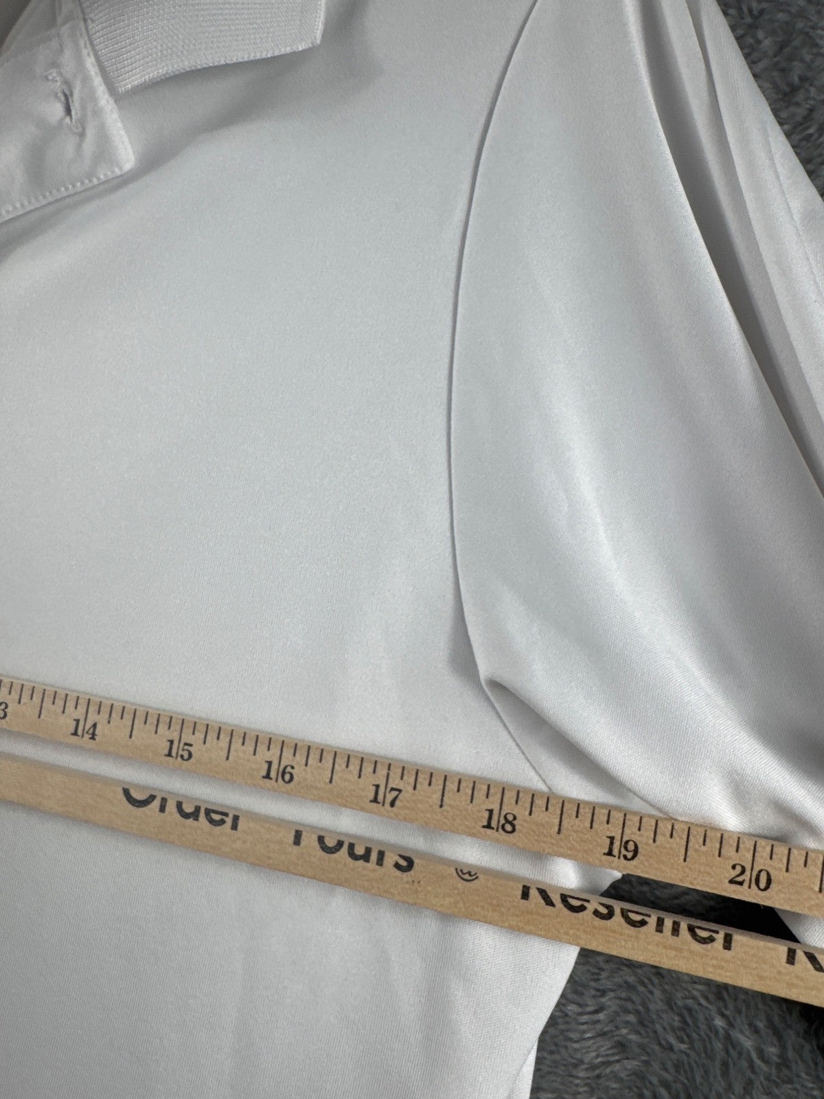 Mens White Polo Shirt Short Sleeve Moisture-Wicking Performance Shirt Size XL
