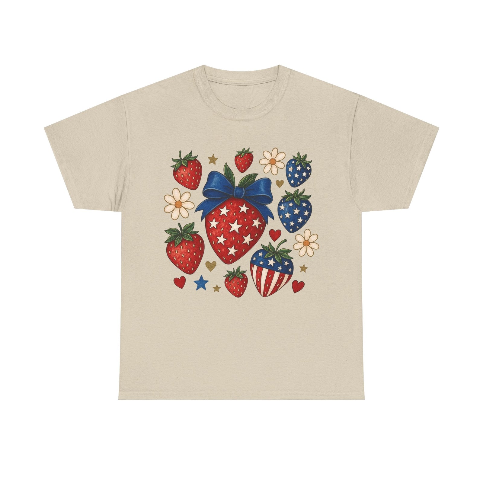 Womens Shirt 4th of July Strawberry & Croquet T-Shirt Patriotic Independence Day