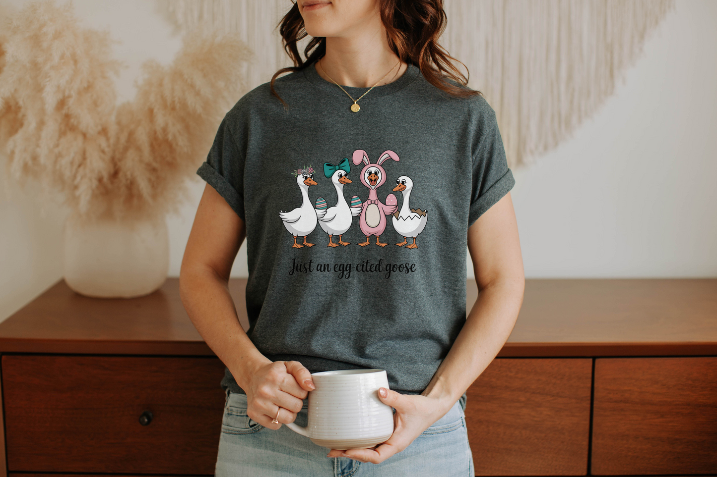 Funny Goose Shirt, Easter Gift Tee, Cartoon Goose Top, Women's Yellow Tee, Cute Goose Design, Spring Graphic Shirt, Goose Lover Gift