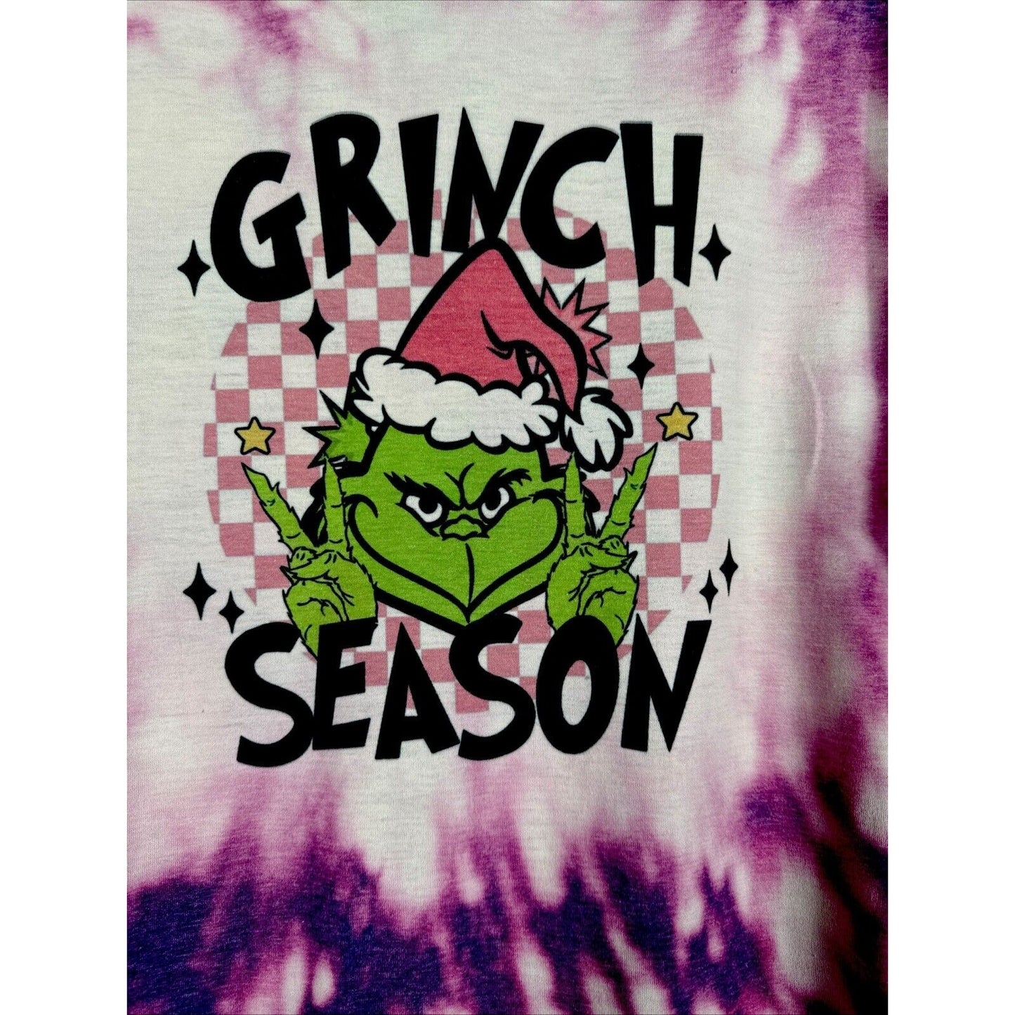 Women’s T-shirt L The Grinch Season Iced Bleached Purple Shirt