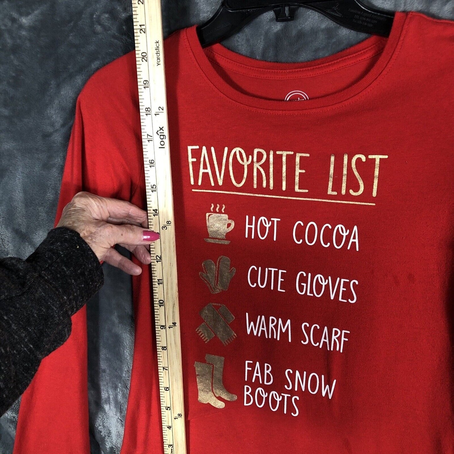 Wonder Nation Girls Pullover Shirt Hot Cocoa Cute Gloves Warm Scarf Logo Size L
