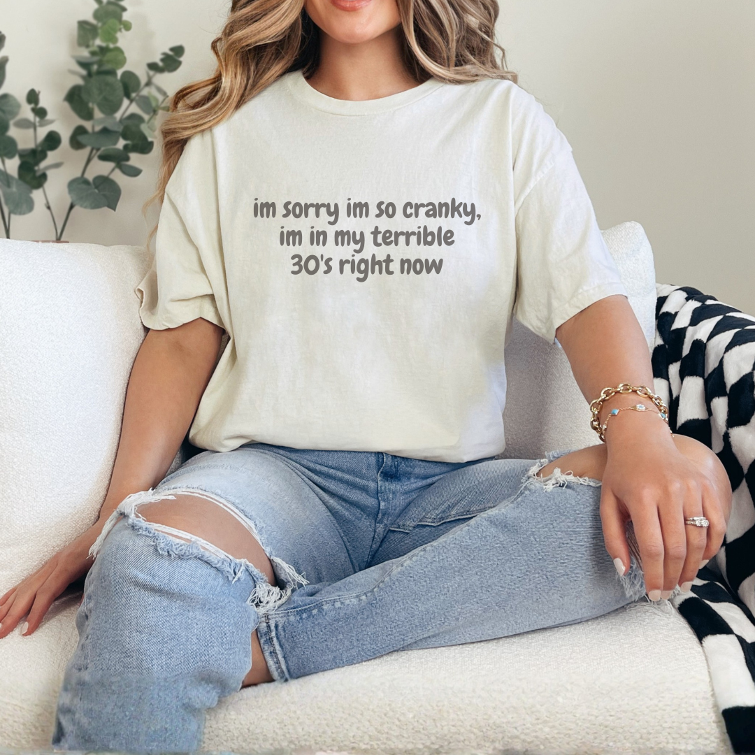 Funny Graphic Tee Women, Cranky Shirt, Neon T-Shirt, Humorous Gift for Her, Cotton Tee for Adults, Casual Top, Statement Shirt