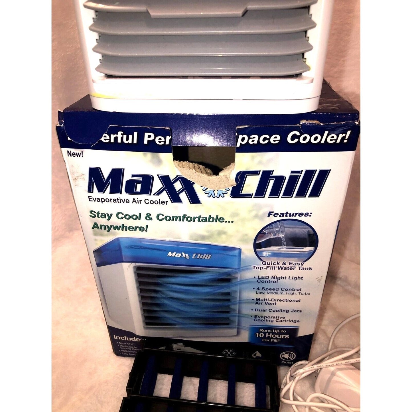 MAXX CHILL Evaporative Air Cooler Runs 10 Hours Per Fill