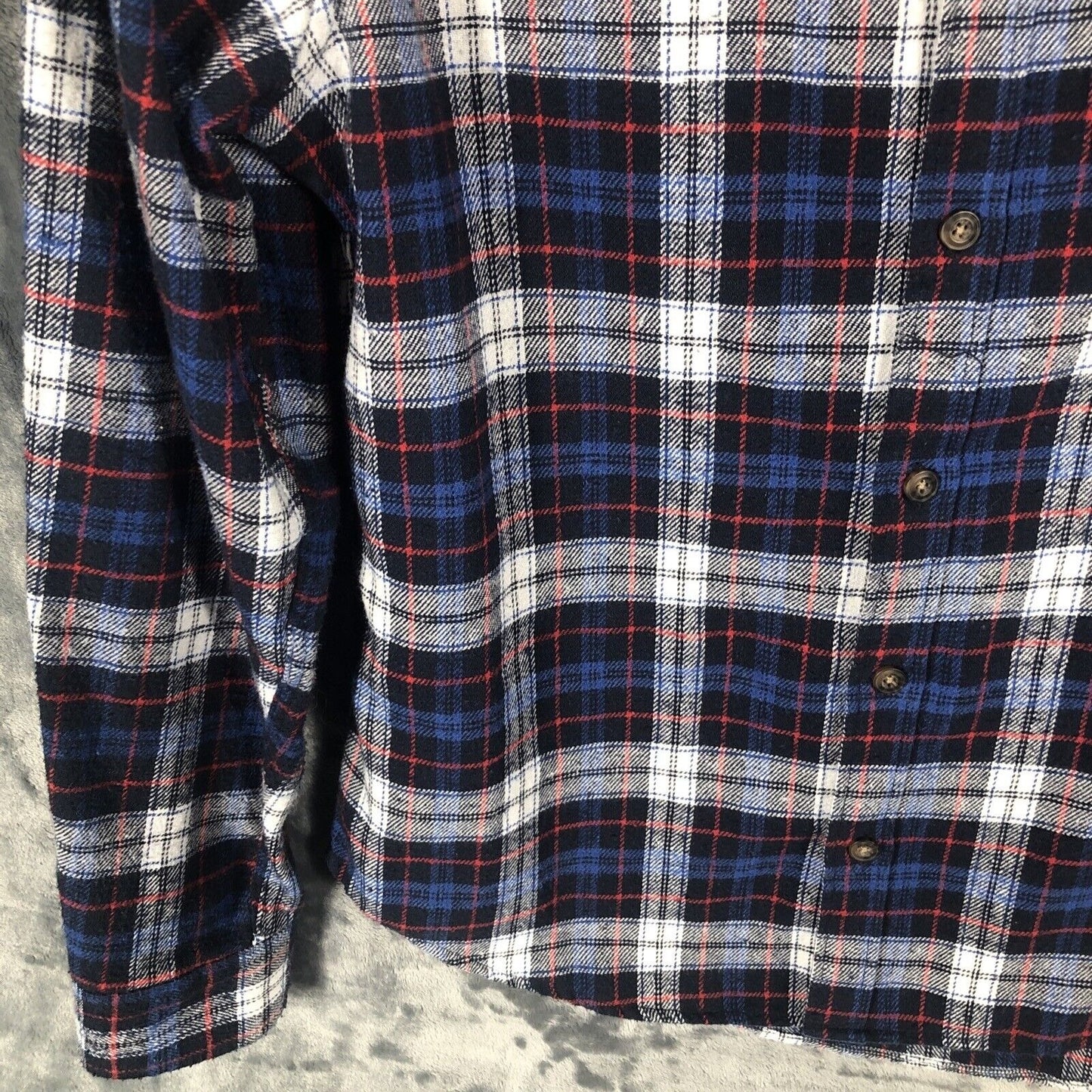 Jachs New York Flannel Shirt Men’s Blue Plaid Longsleeve Size Adult Medium