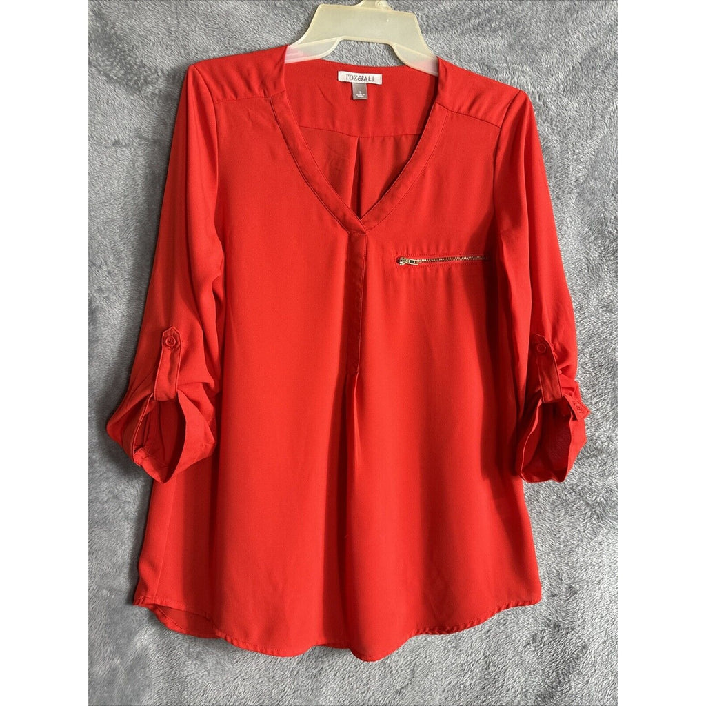 Roz & Ali Top Woman’s Small Red Blouse